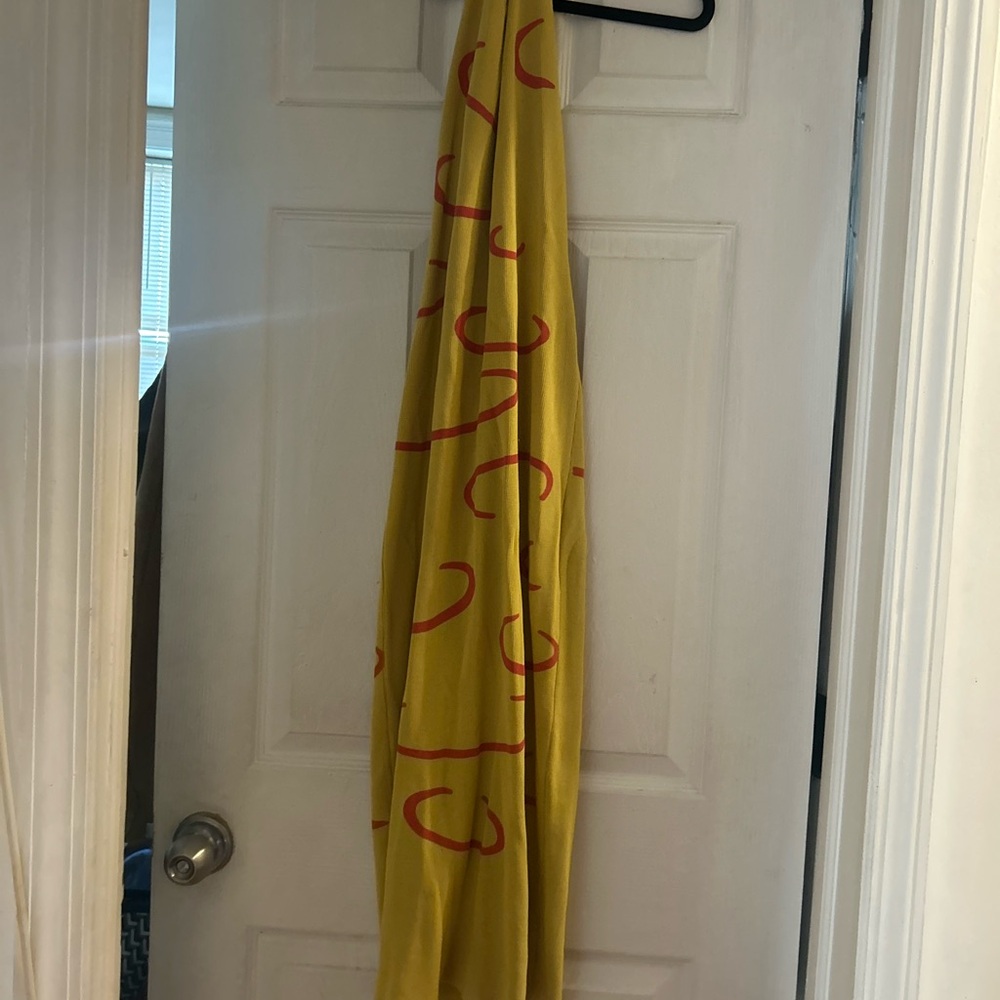 Yellow Midi Dress with Red Accents
